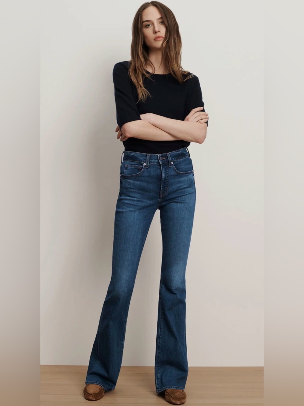 Veronica Beard Beverly in Bright Blue High Rise Skinny Flare Jeans 30 Western